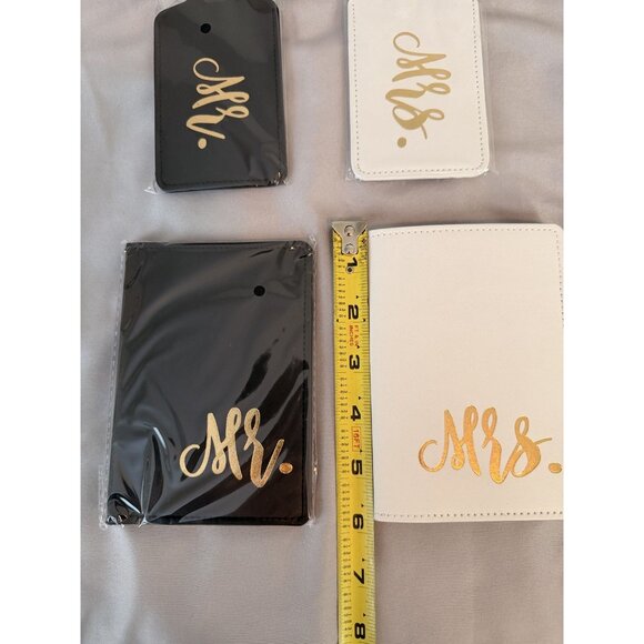 Cosweet Mr & Mrs Passport Holder & Luggage Tag Gift Set – Wedding Honeymoon New - Picture 7 of 10